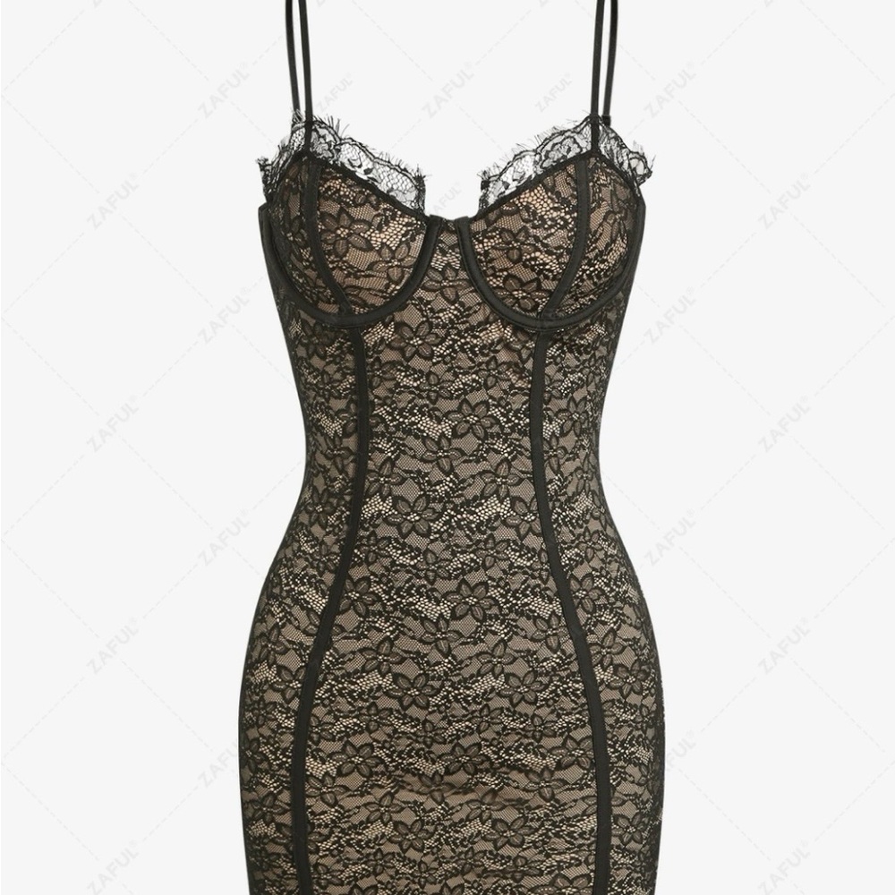 Black Lace Slip Dress